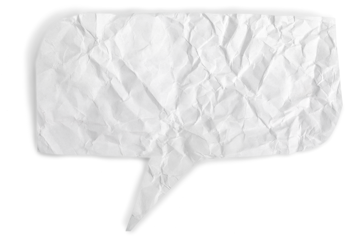 Crumpled Paper Speech Bubble 
